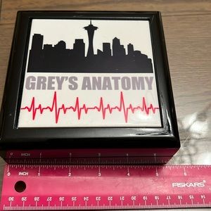 Grey’s anatomy jewelry box. Like new except a tiny scratch in corner